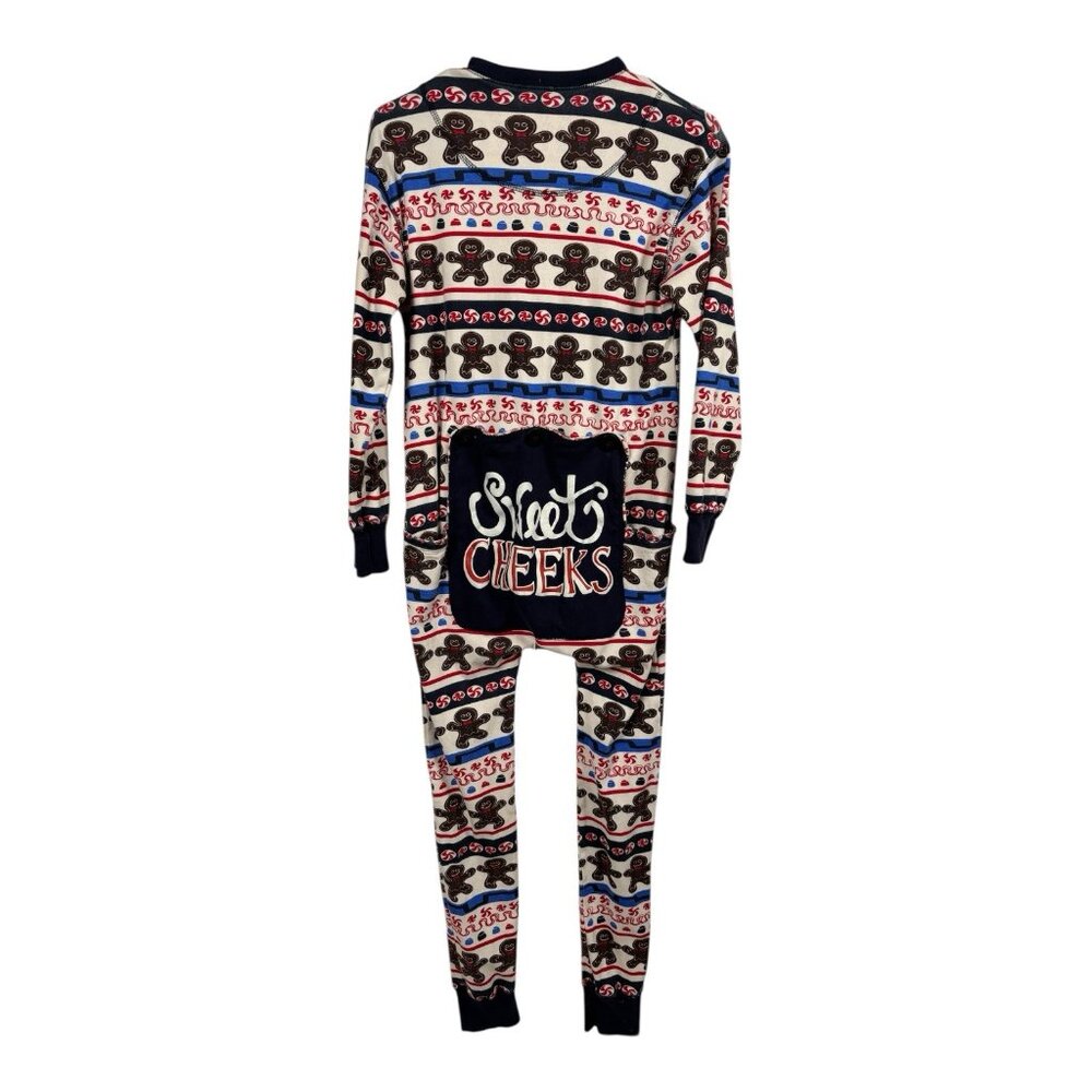 Lazy One Pajamas Adult Small Gingerbread Man Sweet Cheeks Flapjack Long Johns